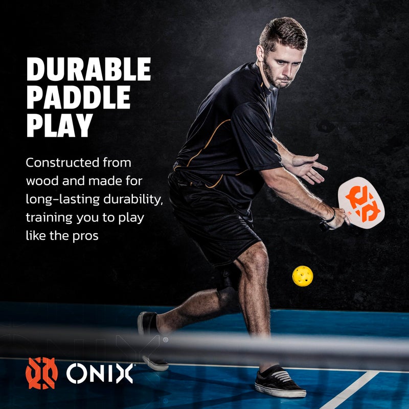 Onix Recruit by ONIX Pickleball Starter Set - Includes Two Poplar Wood Paddles and Two Yellow Balls - Image 5